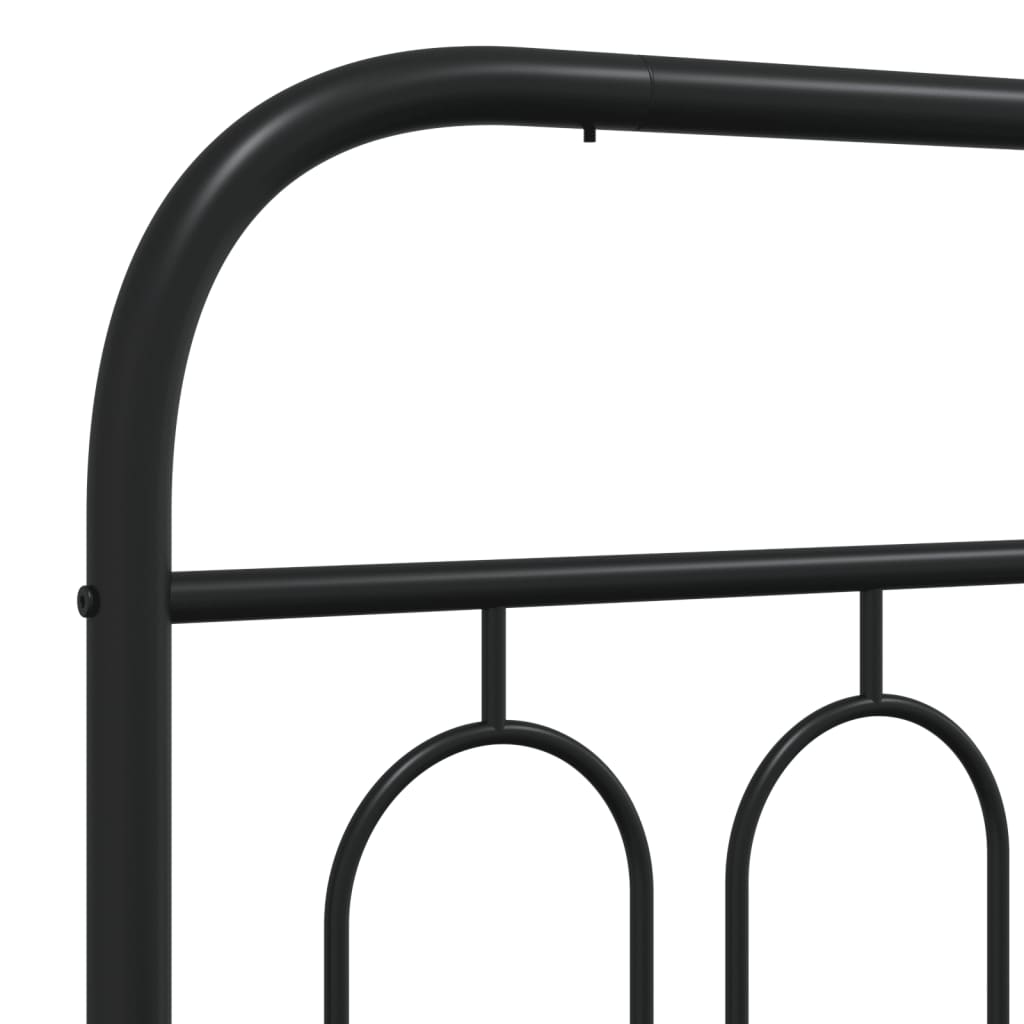 sengeramme med sengegavl 140x190 cm metal sort