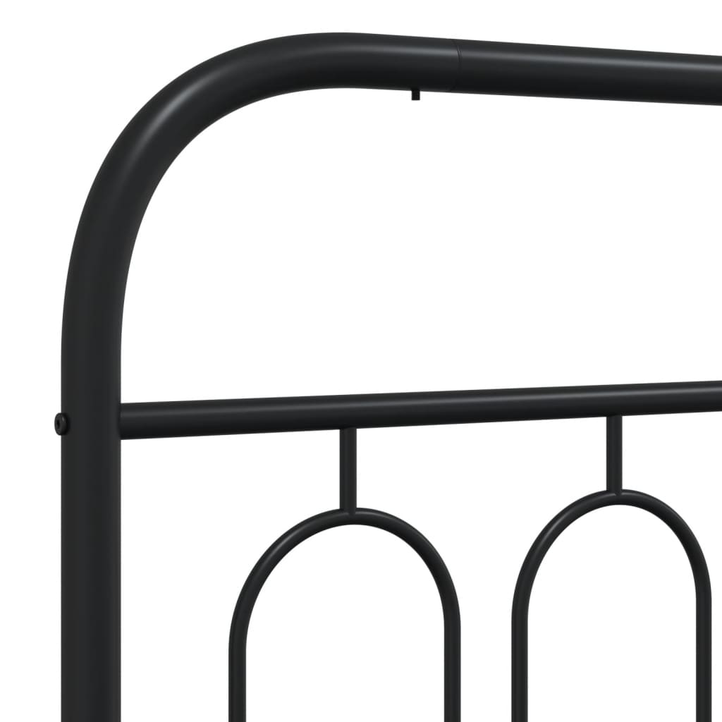 sengeramme med sengegavl og fodgærde 107x203 cm metal sort