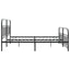 sengeramme med sengegavl og fodgærde 200x200 cm metal sort