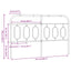 udskiftningsgavl 150 cm metal sort