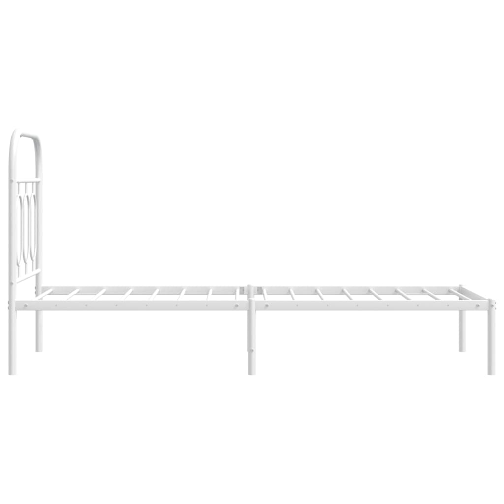 sengeramme uden madras med hovedgærde 75x190 cm hvid