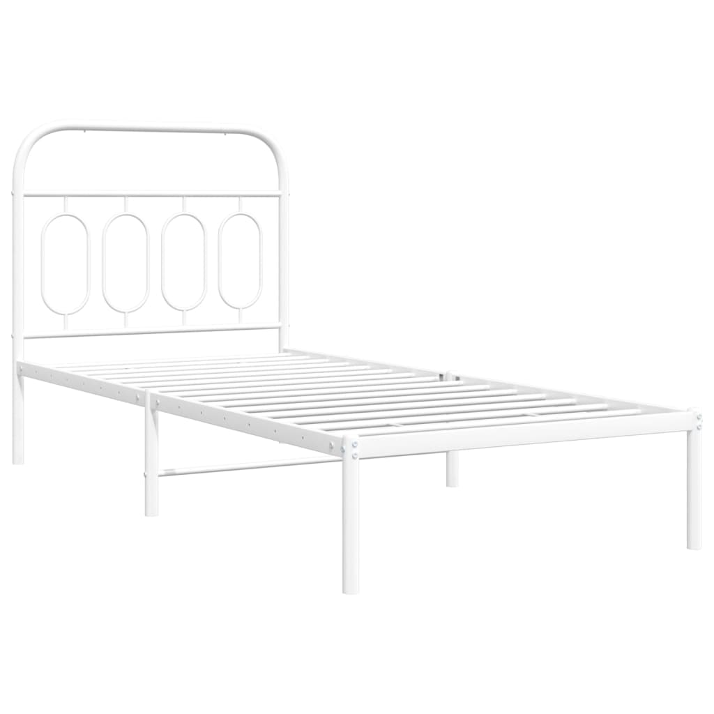 sengeramme med sengegavl 80x200 cm metal hvid