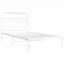 sengeramme med sengegavl 100x190 cm metal hvid