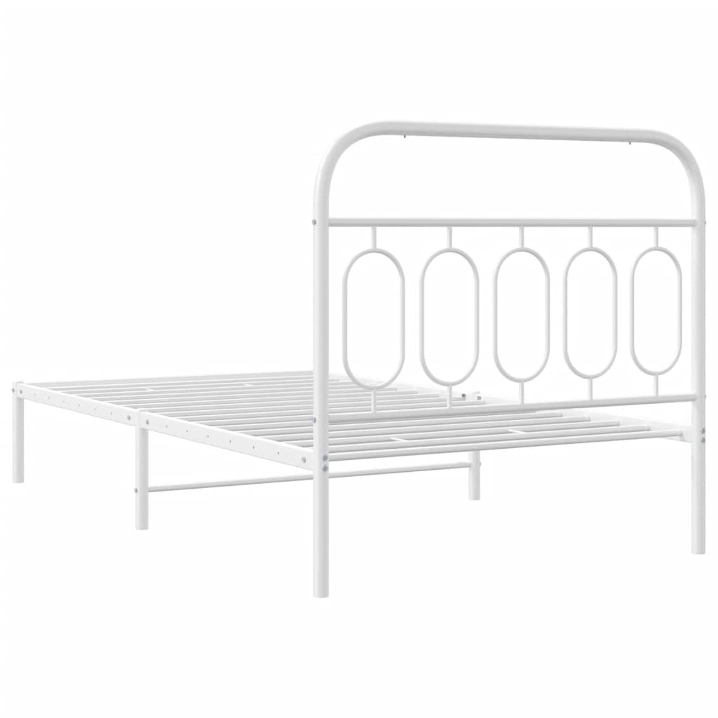 sengeramme med sengegavl 100x190 cm metal hvid
