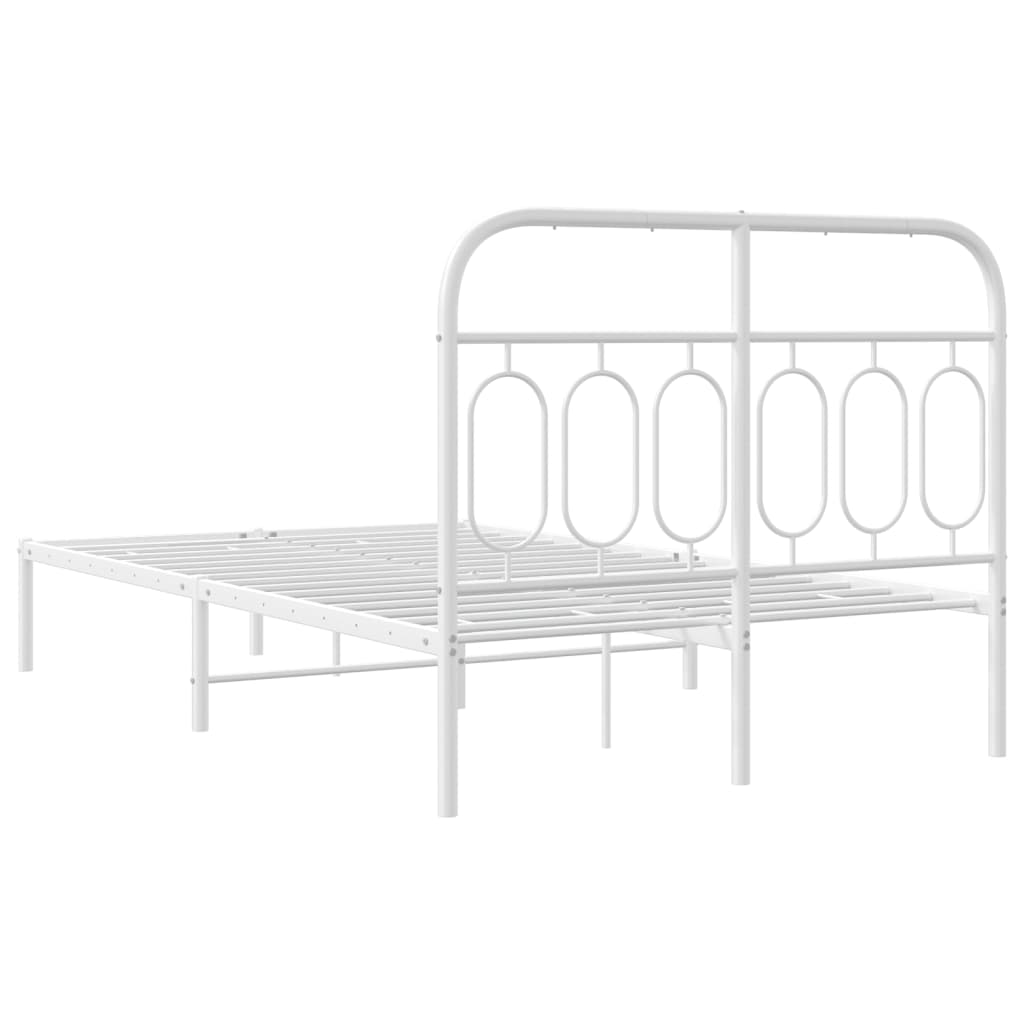sengeramme med sengegavl 120x190 cm metal hvid