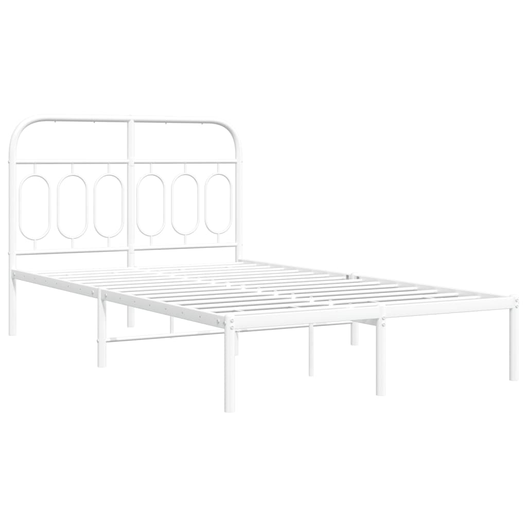 sengeramme med sengegavl 120x200 cm metal hvid