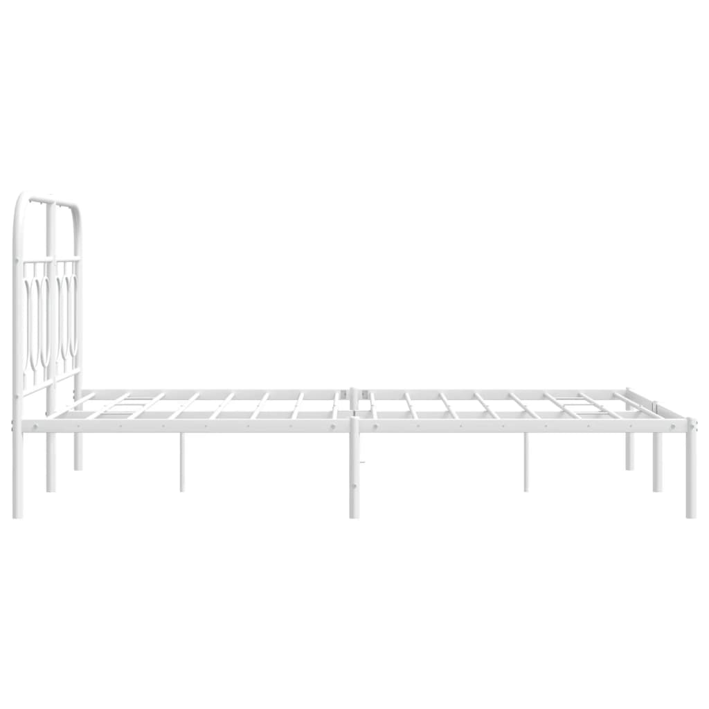 sengeramme med sengegavl 120x200 cm metal hvid