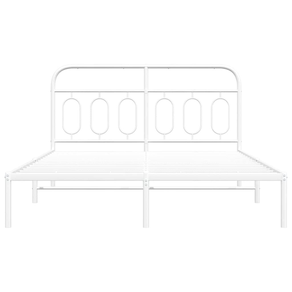 sengeramme med sengegavl 140x200 cm metal hvid