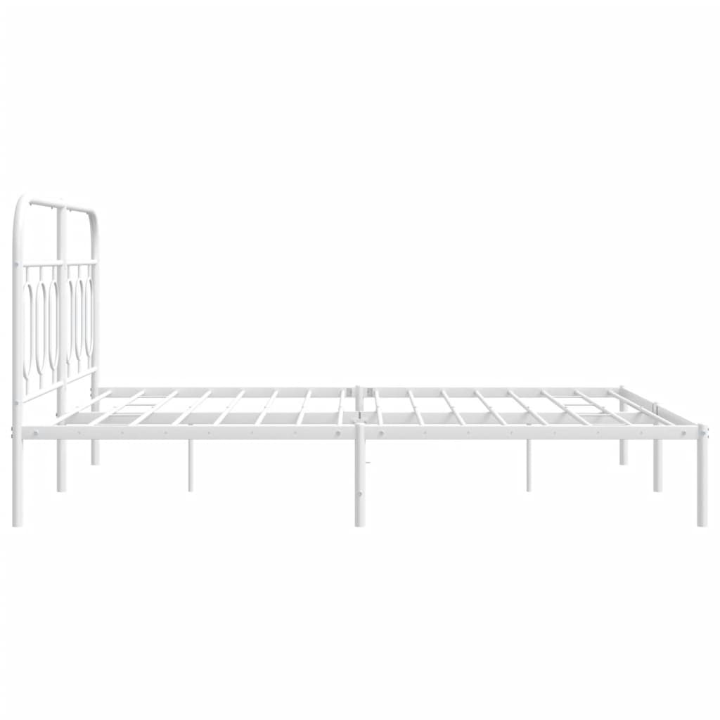 sengeramme med sengegavl 140x200 cm metal hvid