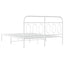 sengeramme med sengegavl 140x200 cm metal hvid