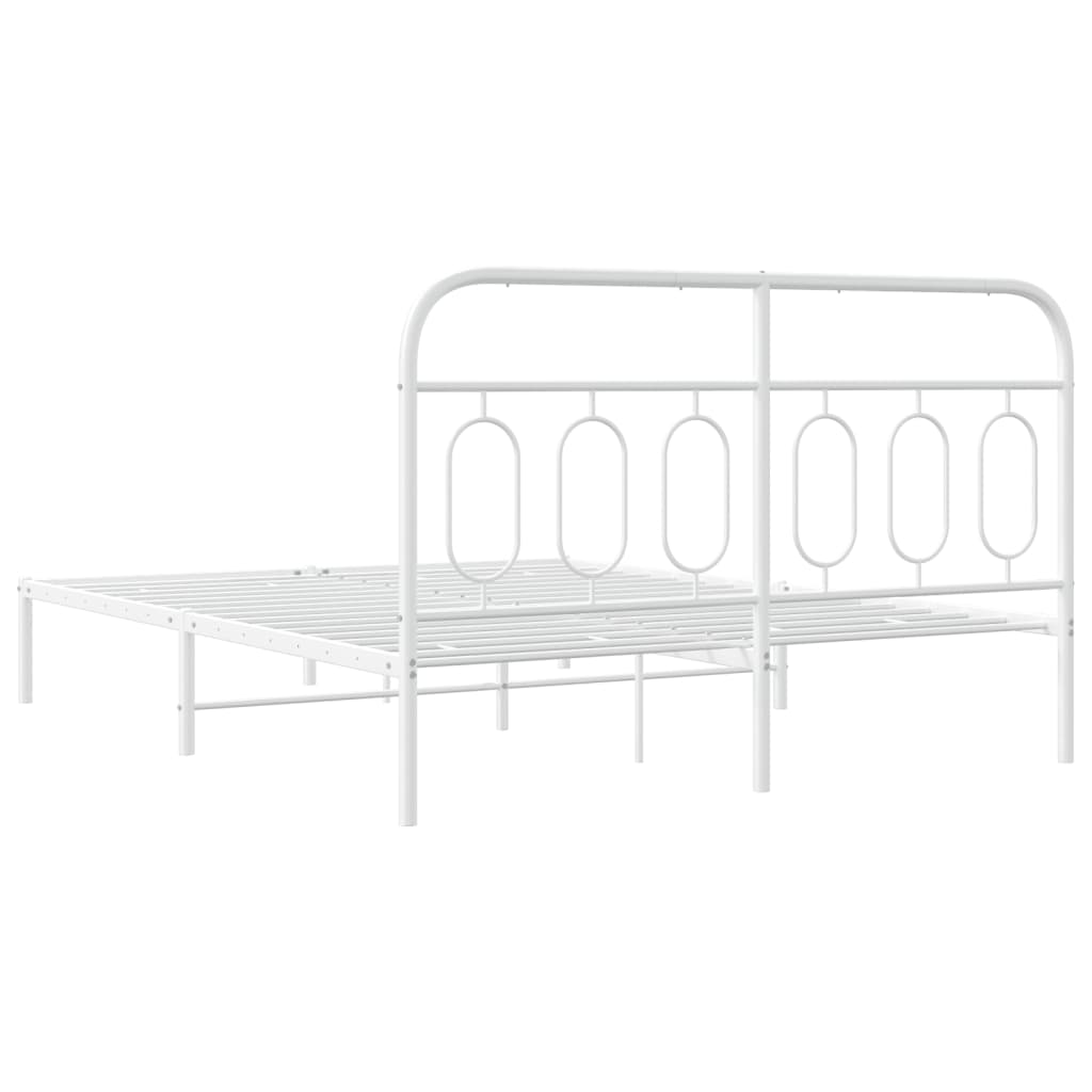 sengeramme med sengegavl 140x200 cm metal hvid