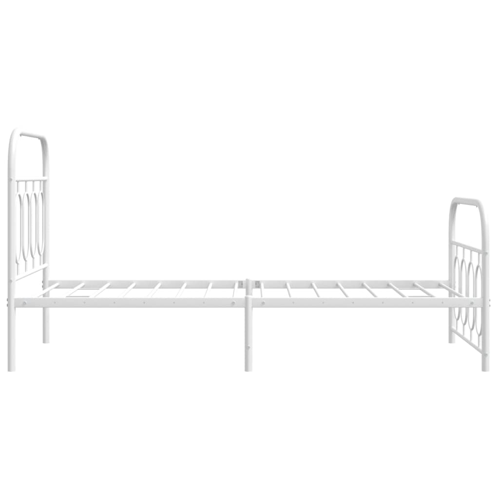 sengeramme med sengegavl og fodgærde 90x190 cm metal hvid