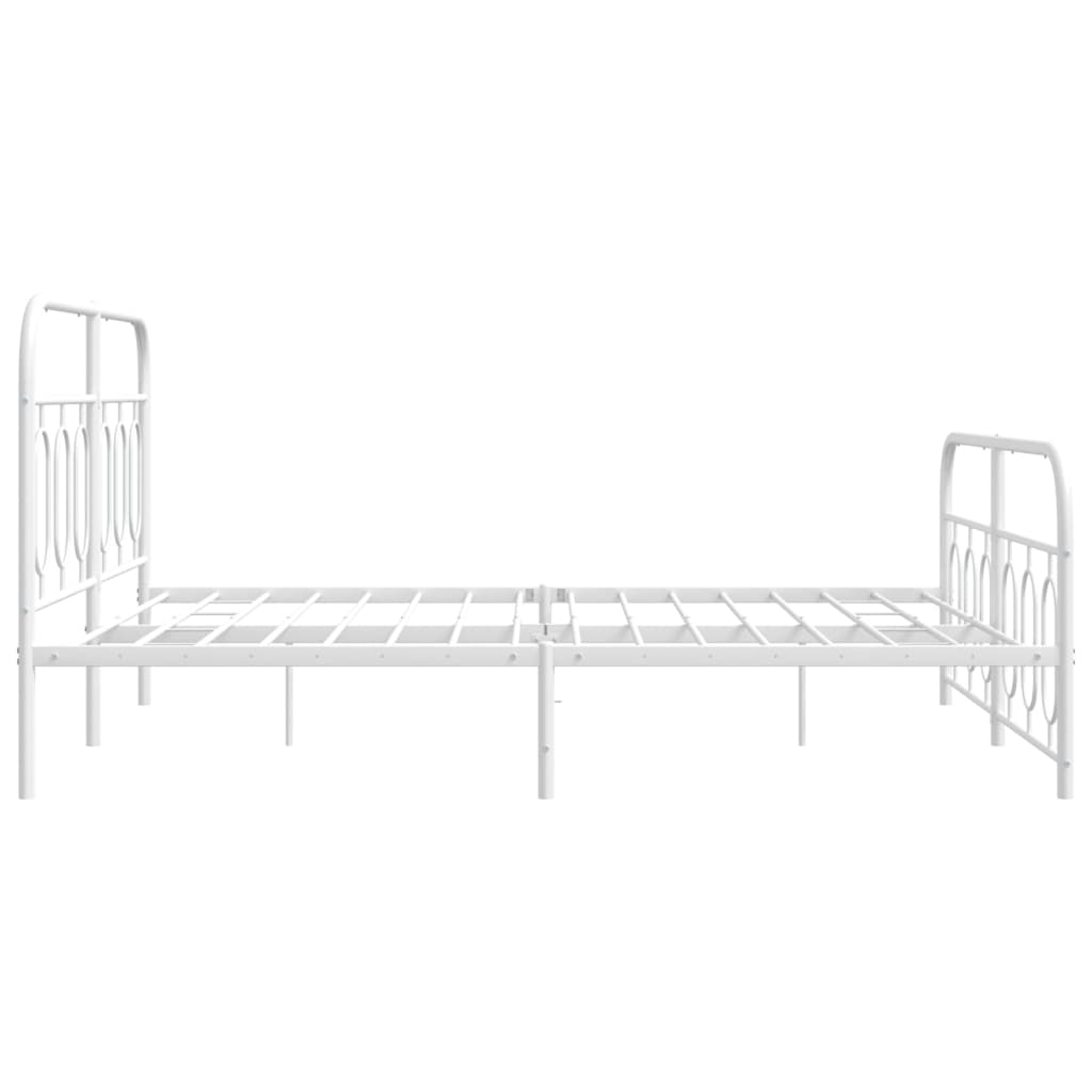 sengeramme med sengegavl og fodgærde 135x190 cm metal hvid
