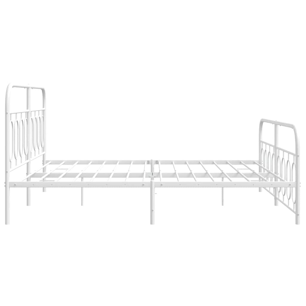 sengeramme med sengegavl og fodgærde 183x213 cm metal hvid