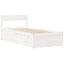 sengeramme uden madras 75x190 cm massivt fyrretræ hvid