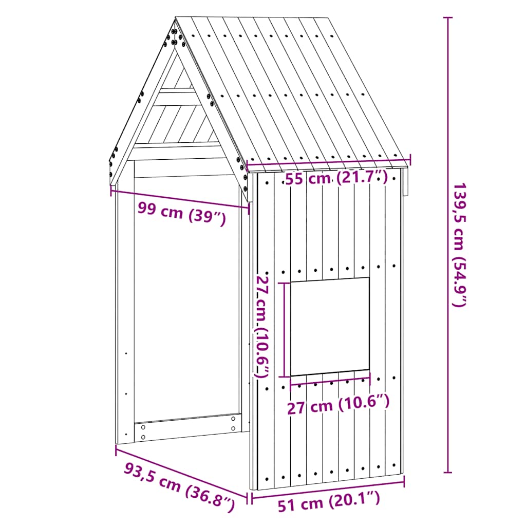 stel til husseng 55x99x139,5 cm massivt fyrretræ hvid