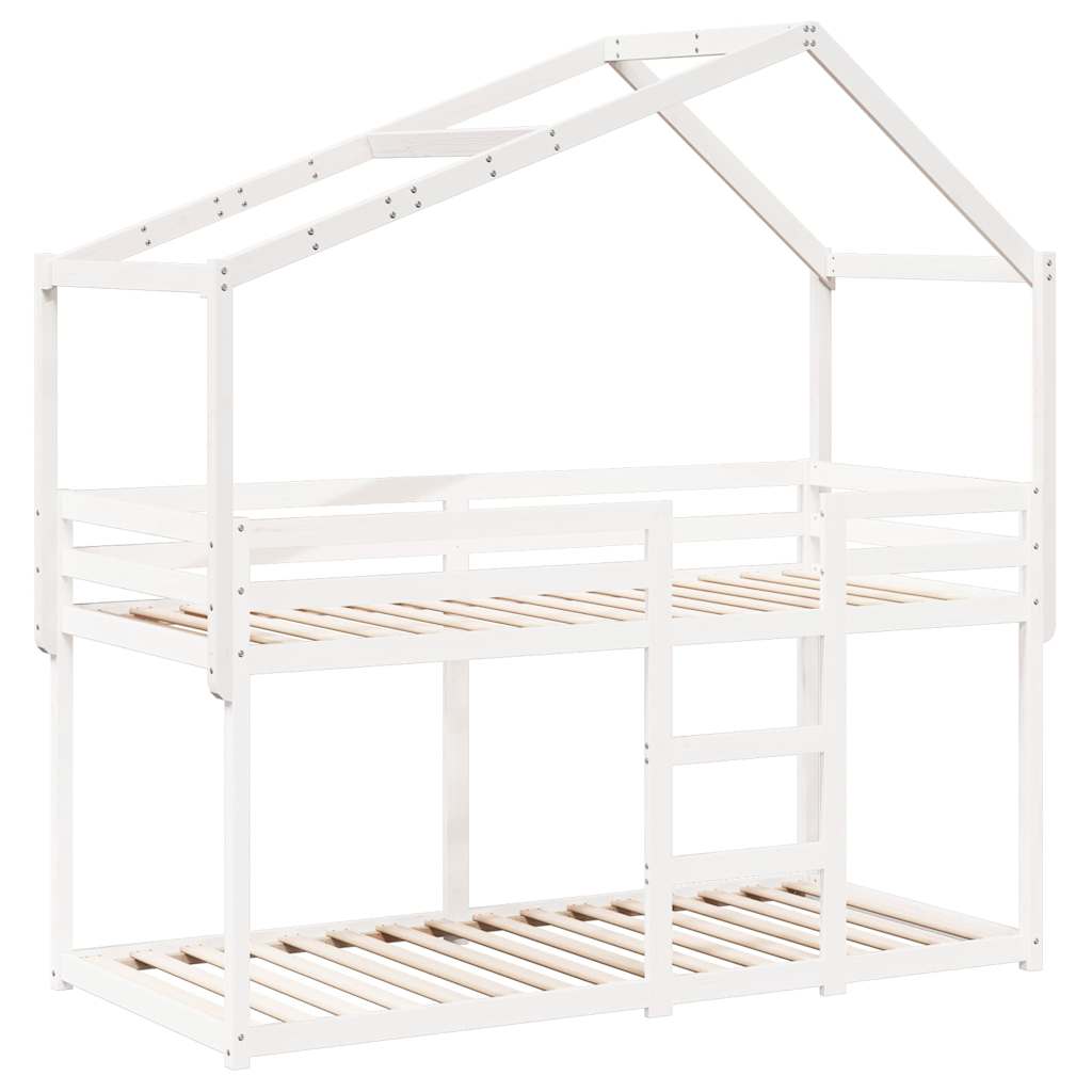 stel til husseng 203x95,5x142 cm massivt fyrretræ hvid