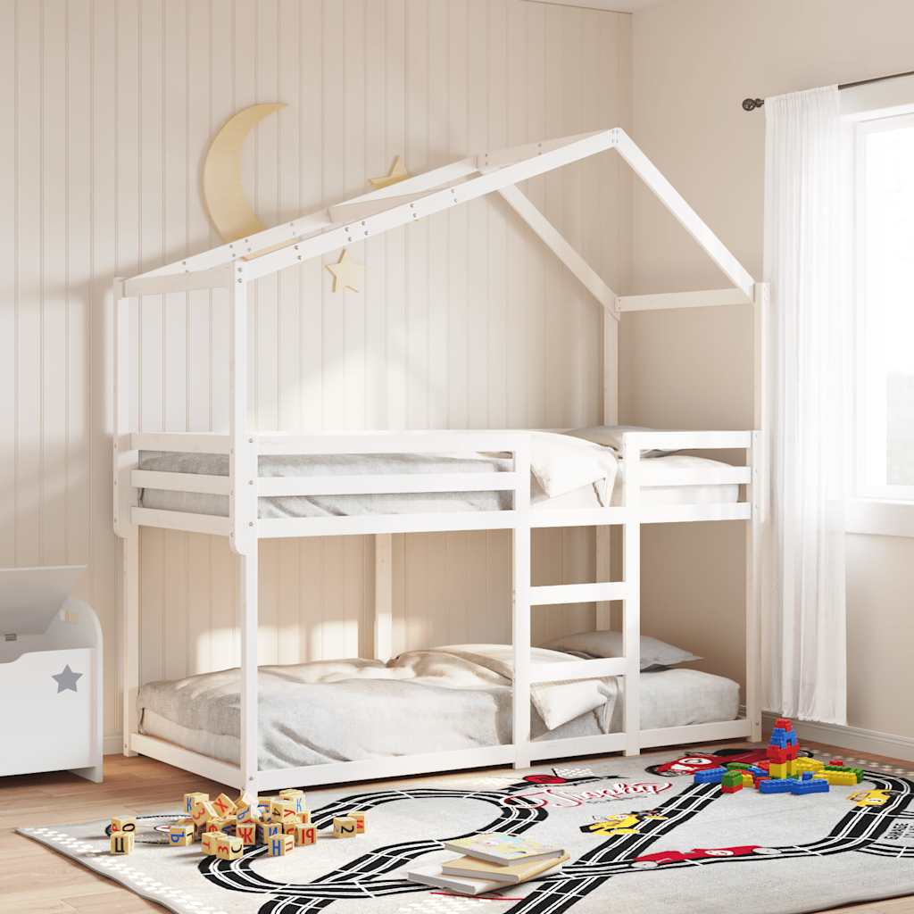 stel til husseng 203x95,5x142 cm massivt fyrretræ hvid