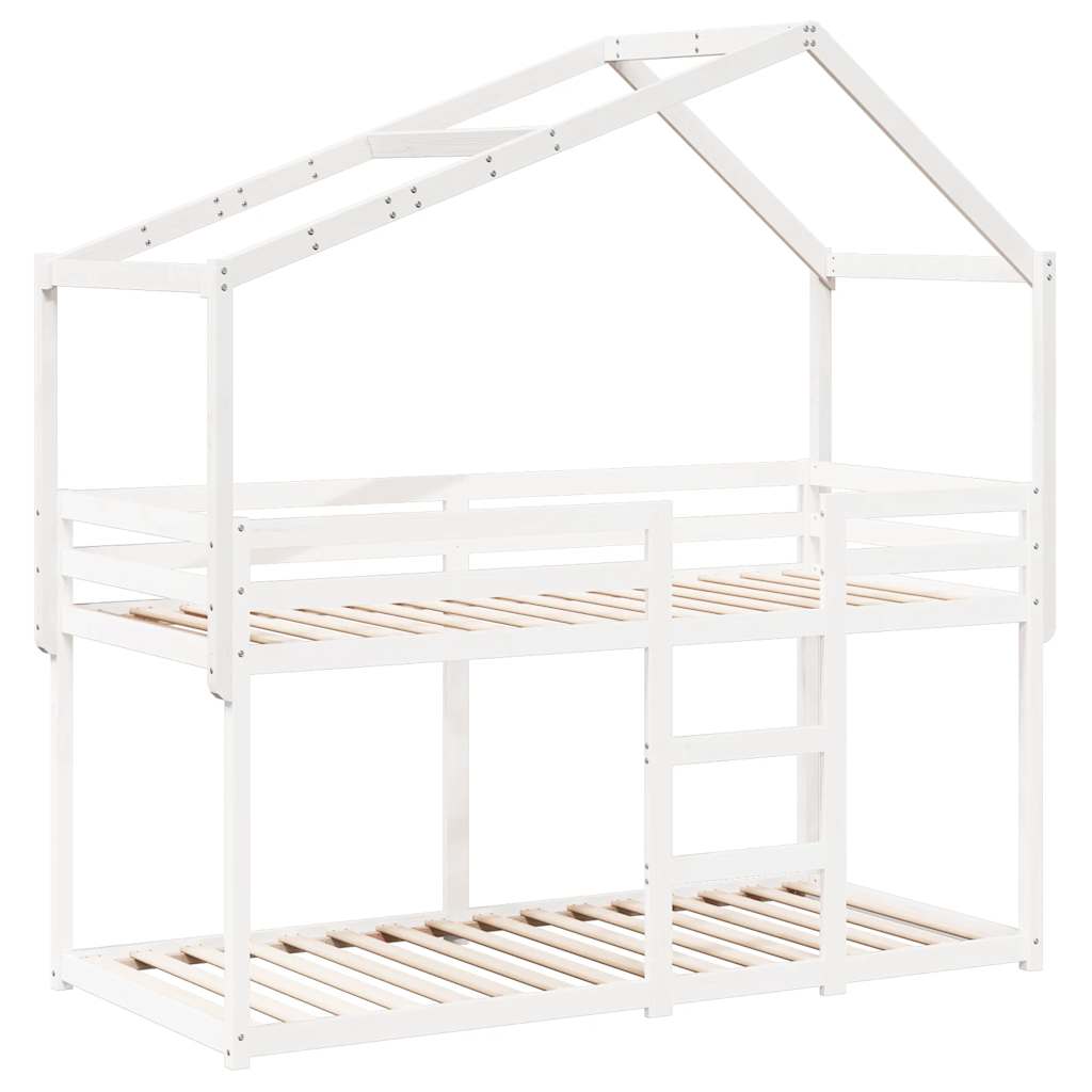 stel til husseng 203x80,5x142 cm massivt fyrretræ hvid