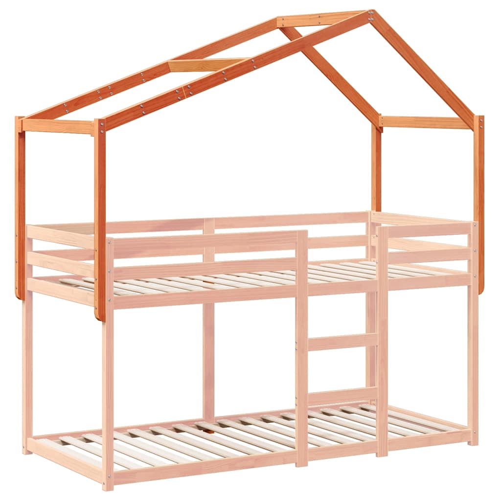 stel til husseng 203x80,5x142 cm massivt fyrretræ gyldenbrun