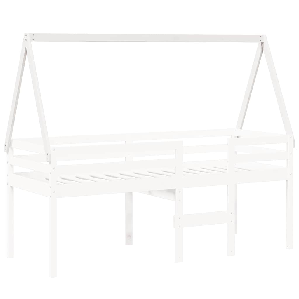 stel til husseng 209x95,5x88 cm massivt fyrretræ hvid