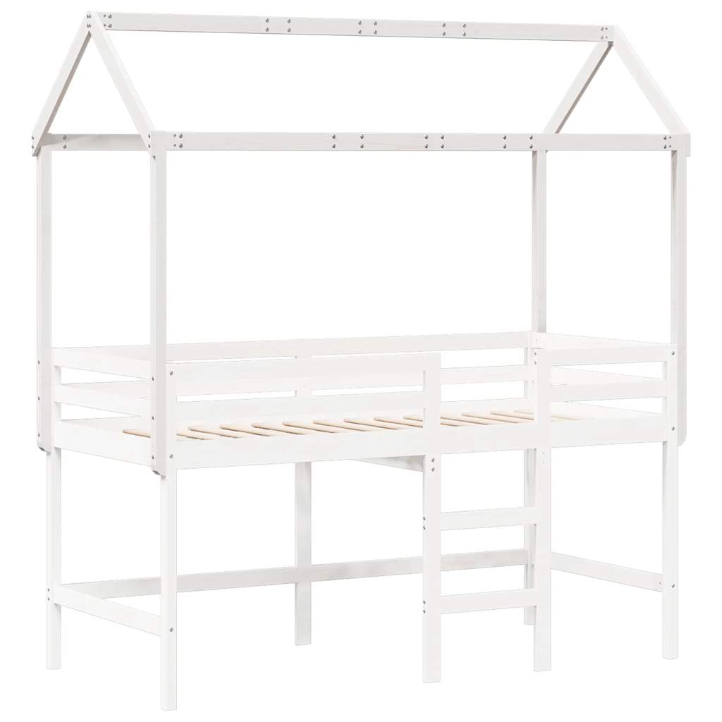 stel til husseng 207x95,5x159 cm massivt fyrretræ hvid