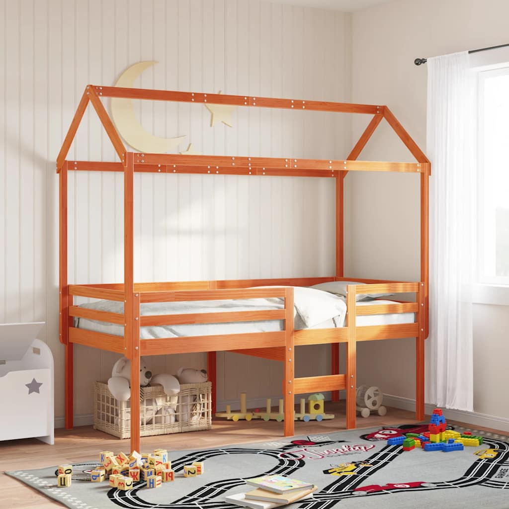 stel til husseng 207x95,5x159 cm massivt fyrretræ gyldenbrun