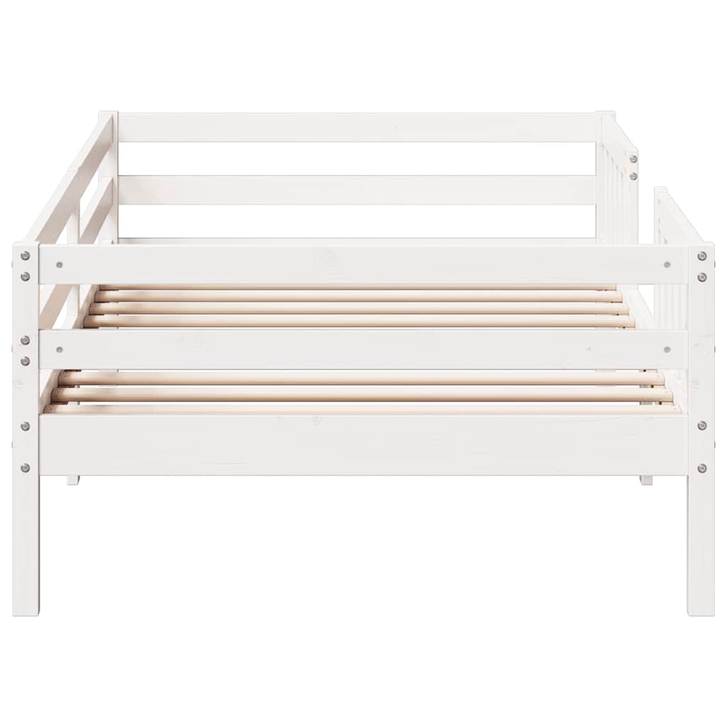 sengeramme uden madras 80x200 cm massivt fyrretræ hvid