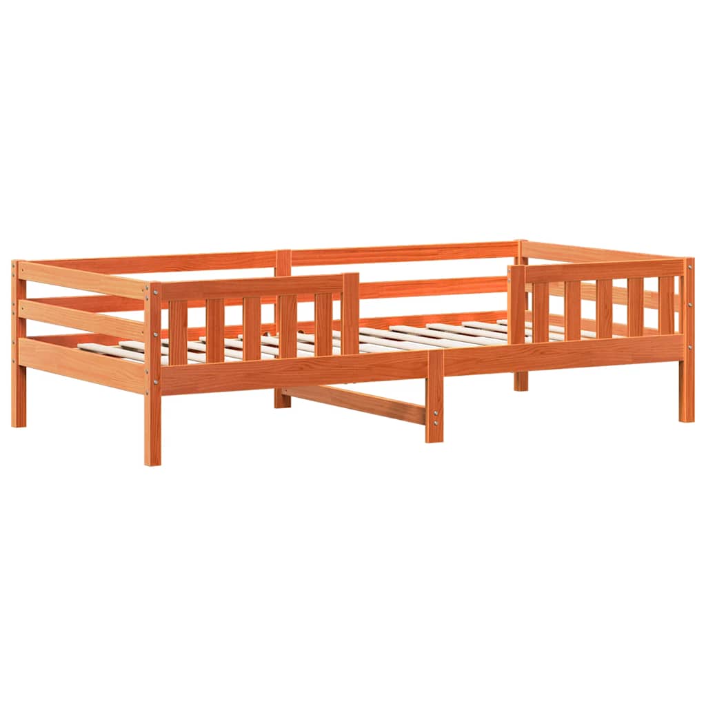 sengeramme uden madras 90x190 cm massivt fyrretræ gyldenbrun