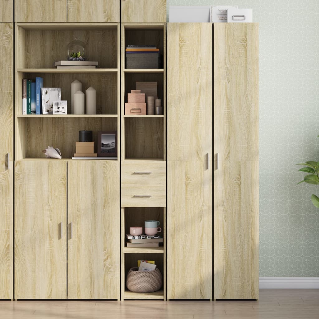 reol 30x42,5x185 cm konstrueret træ sonoma-eg