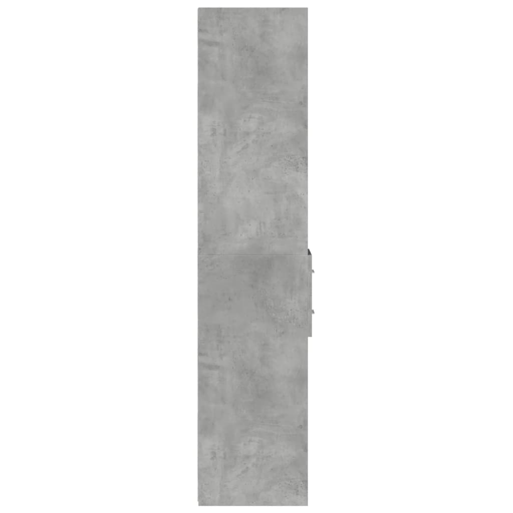 reol 30x42,5x185 cm konstrueret træ betongrå