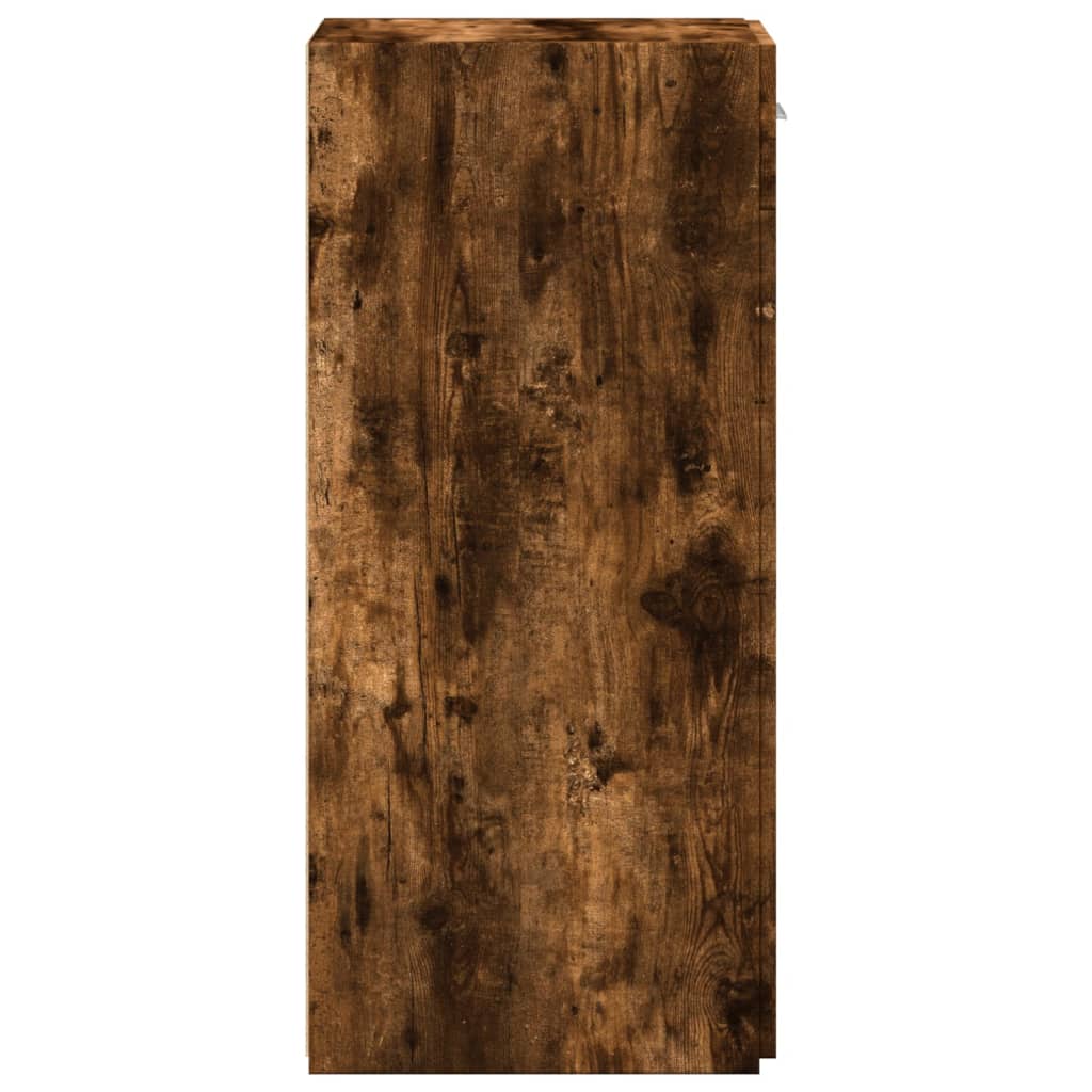 reol 30x42,5x93 cm konstrueret træ røget egetræsfarve