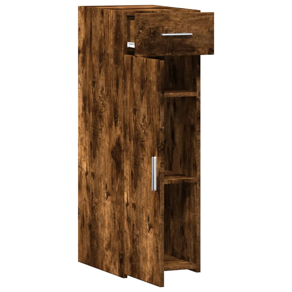 reol 30x42,5x93 cm konstrueret træ røget egetræsfarve