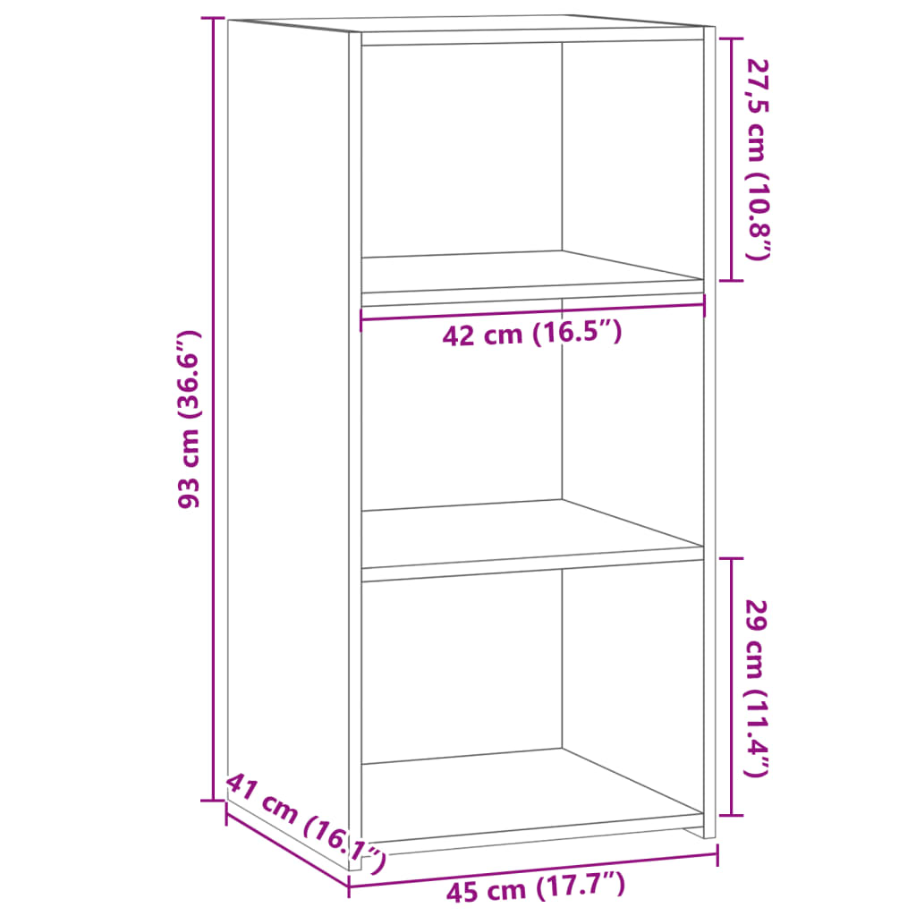skænk 45x41x93 cm konstrueret træ sonoma-eg
