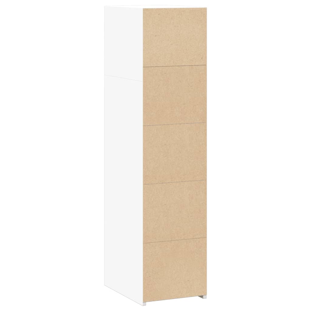 reol 30x41x124 cm konstrueret træ hvid