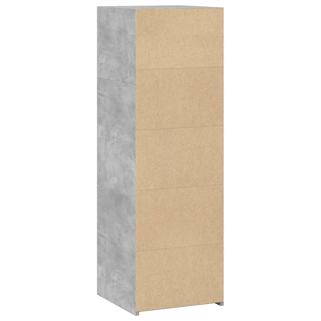 reol 40x41x124 cm konstrueret træ betongrå