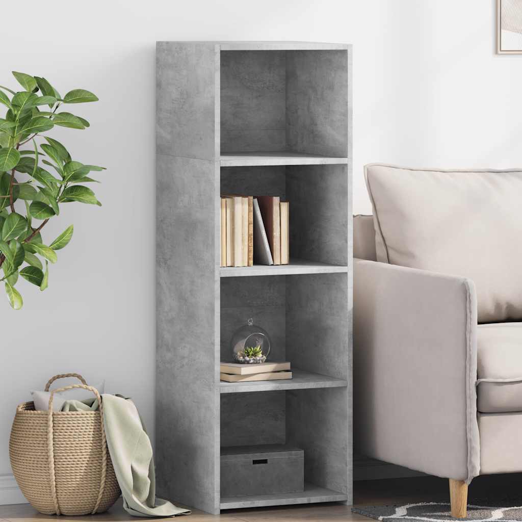 reol 40x41x124 cm konstrueret træ betongrå