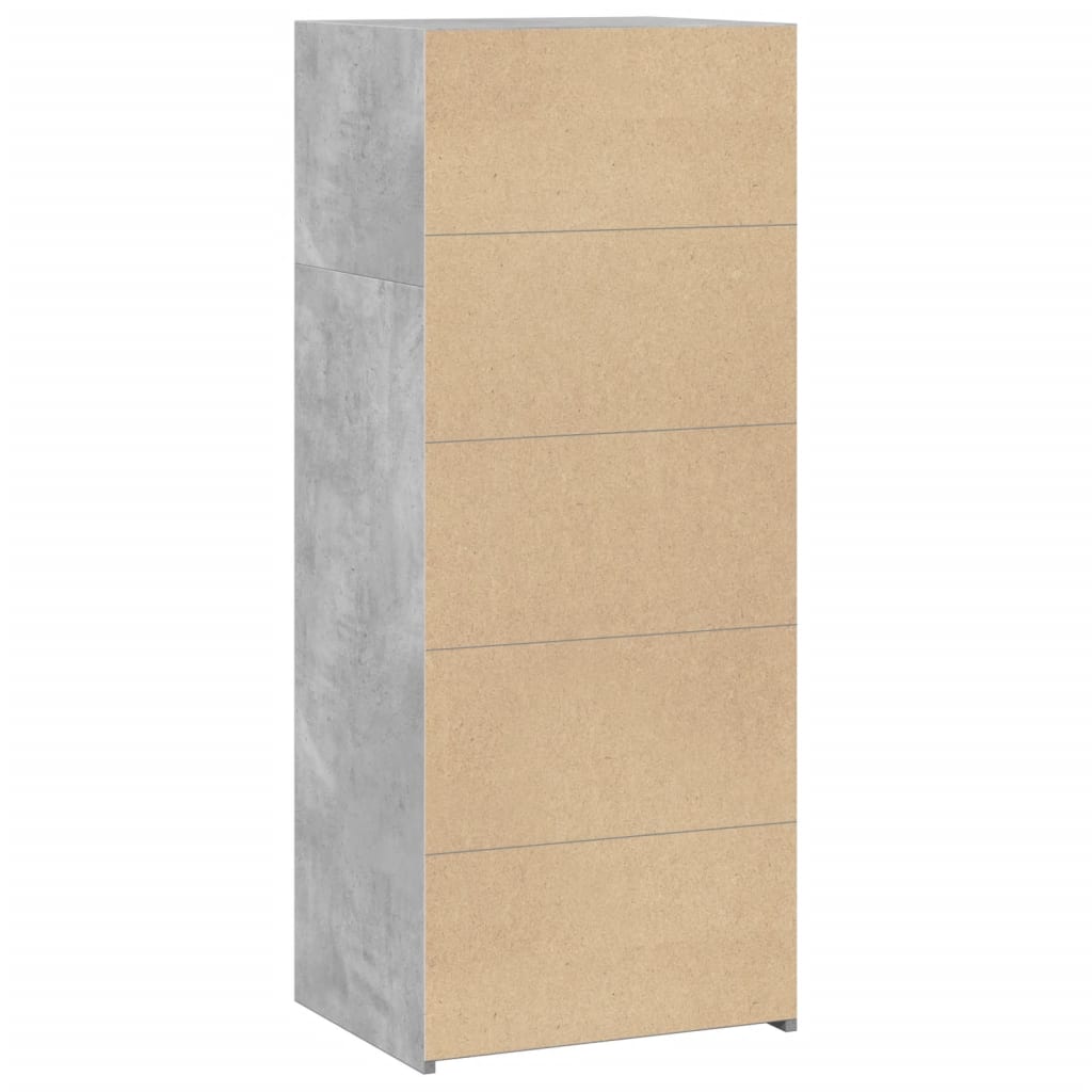 reol 50x41x124 cm konstrueret træ betongrå