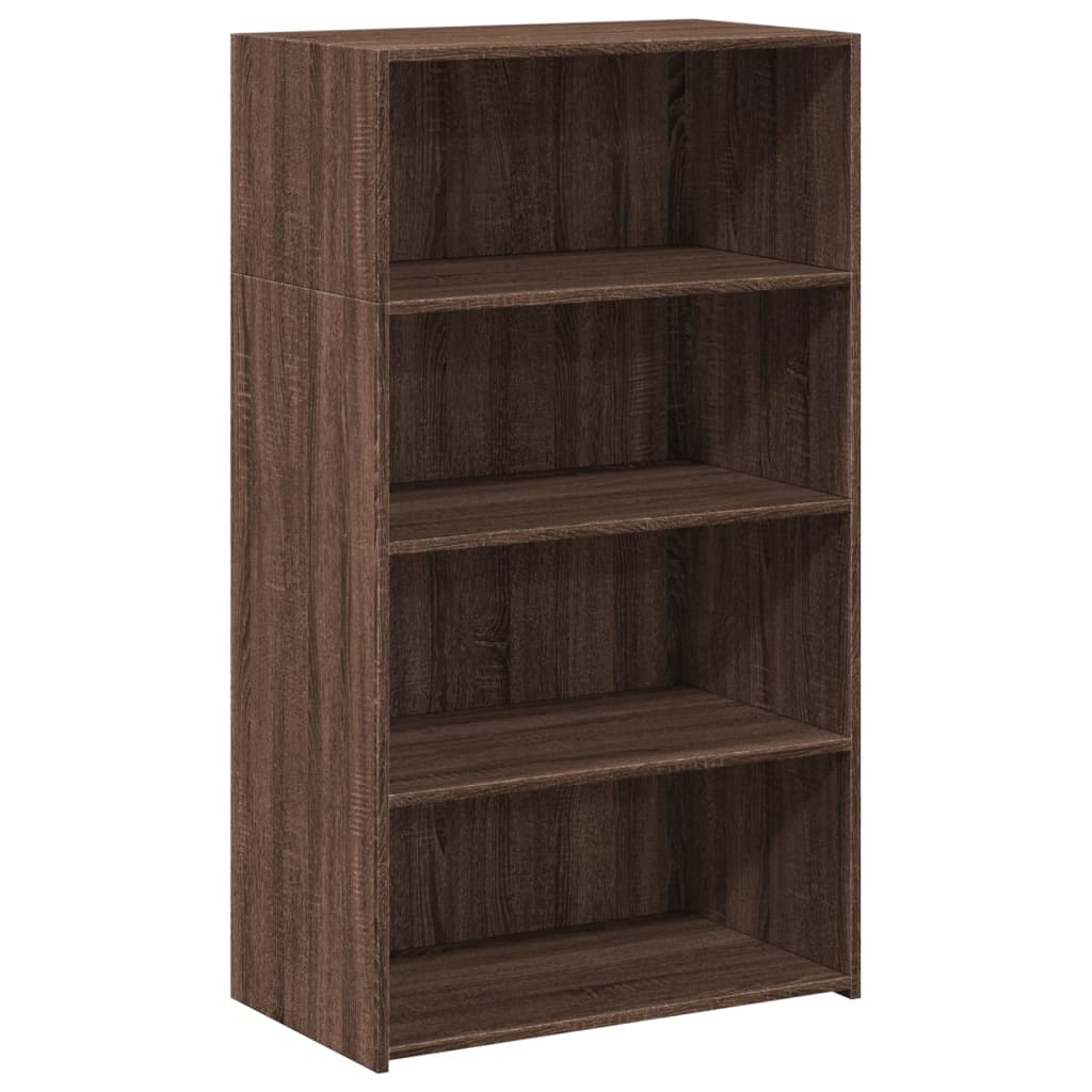 reol 70x41x124 cm konstrueret træ brun egetræsfarve