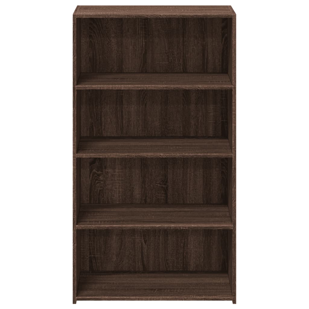 reol 70x41x124 cm konstrueret træ brun egetræsfarve