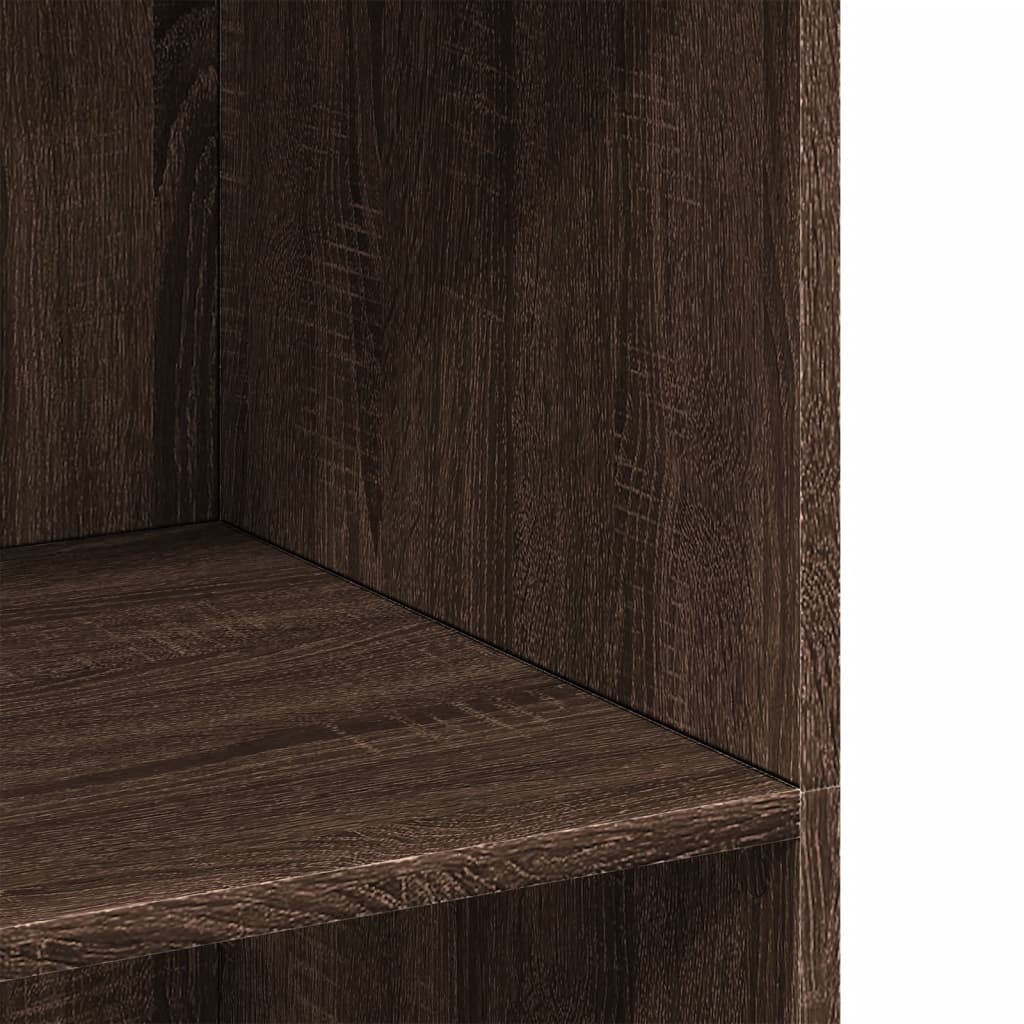 reol 70x41x124 cm konstrueret træ brun egetræsfarve