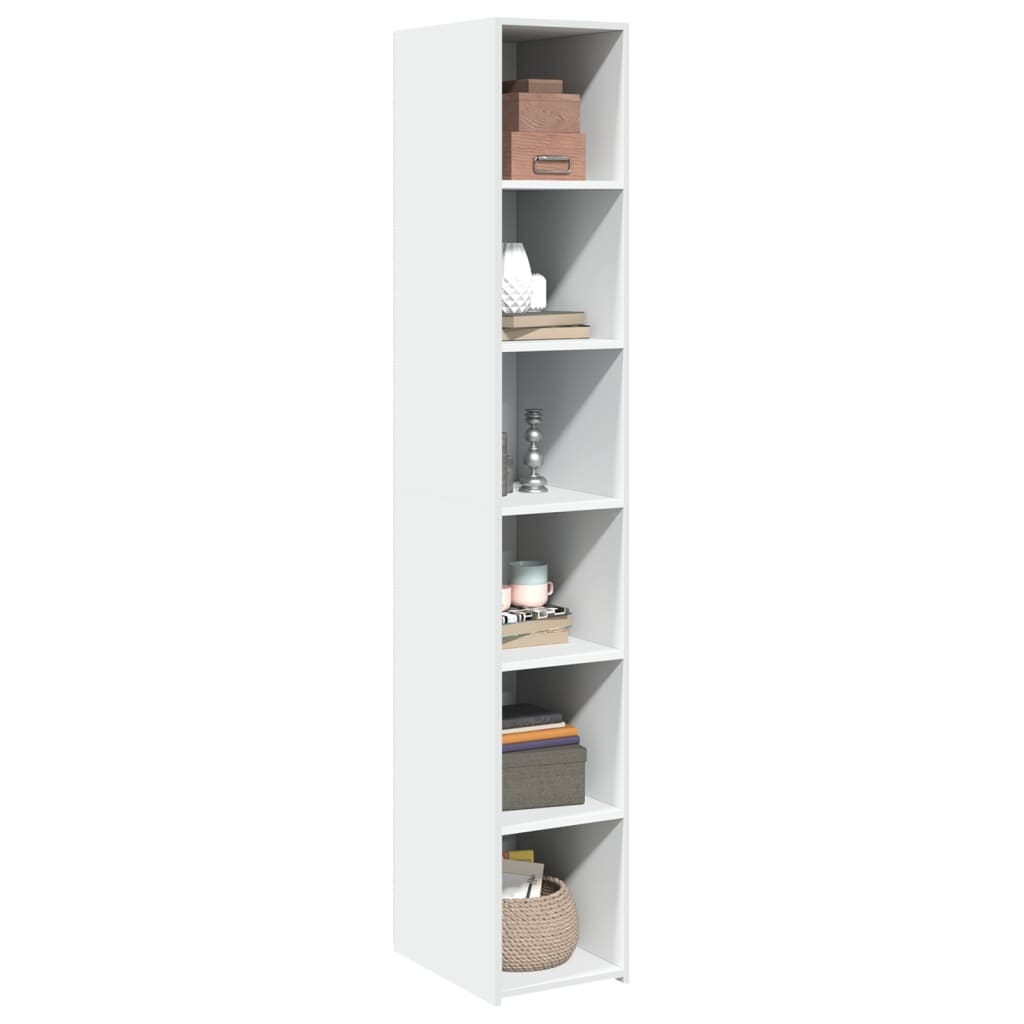 reol 30x41x185 cm konstrueret træ hvid