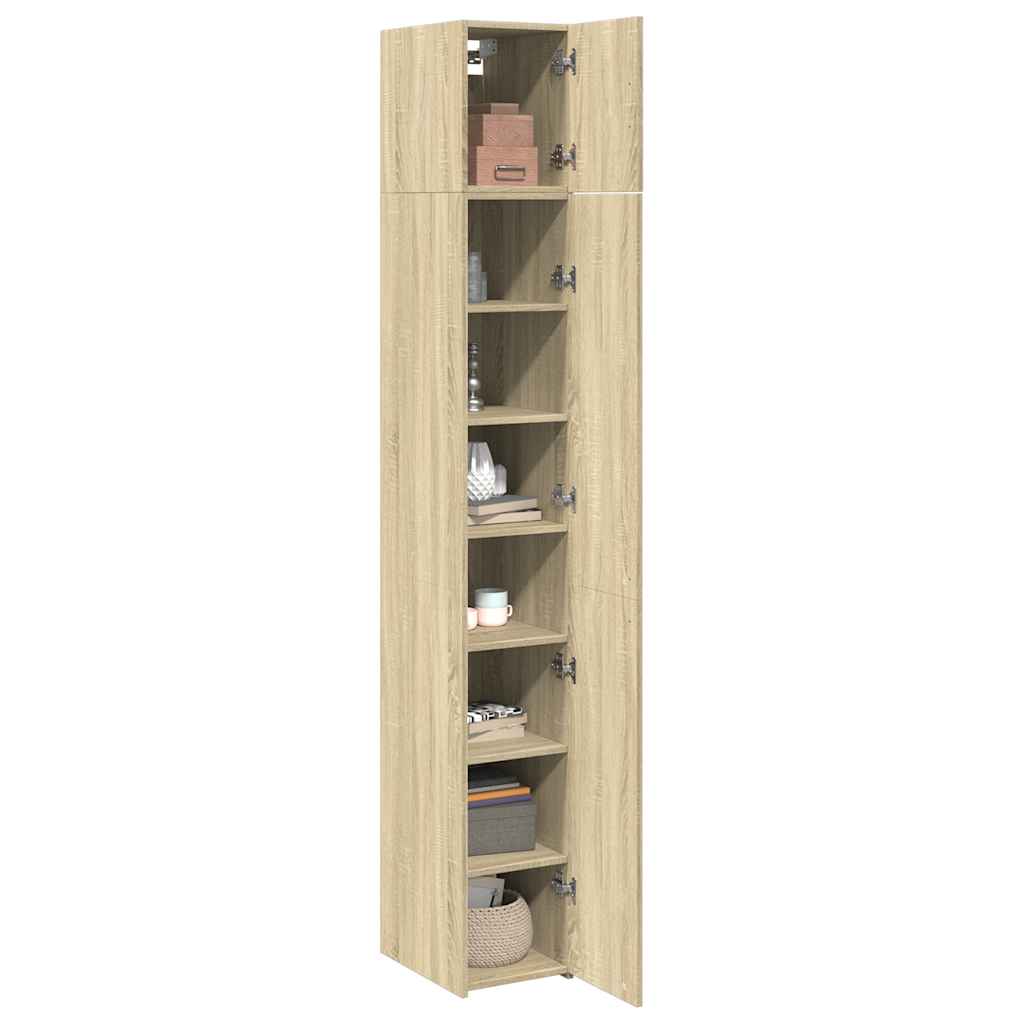 skab 30x42,5x225 cm smalt konstrueret træ sonoma-eg