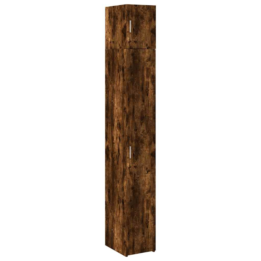 skab 30x42,5x225 cm smalt konstrueret træ røget egetræsfarve