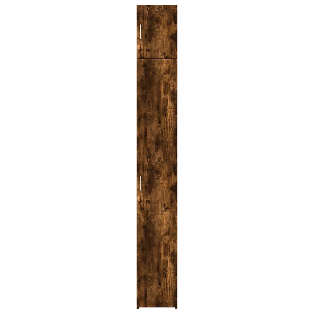 skab 30x42,5x225 cm smalt konstrueret træ røget egetræsfarve