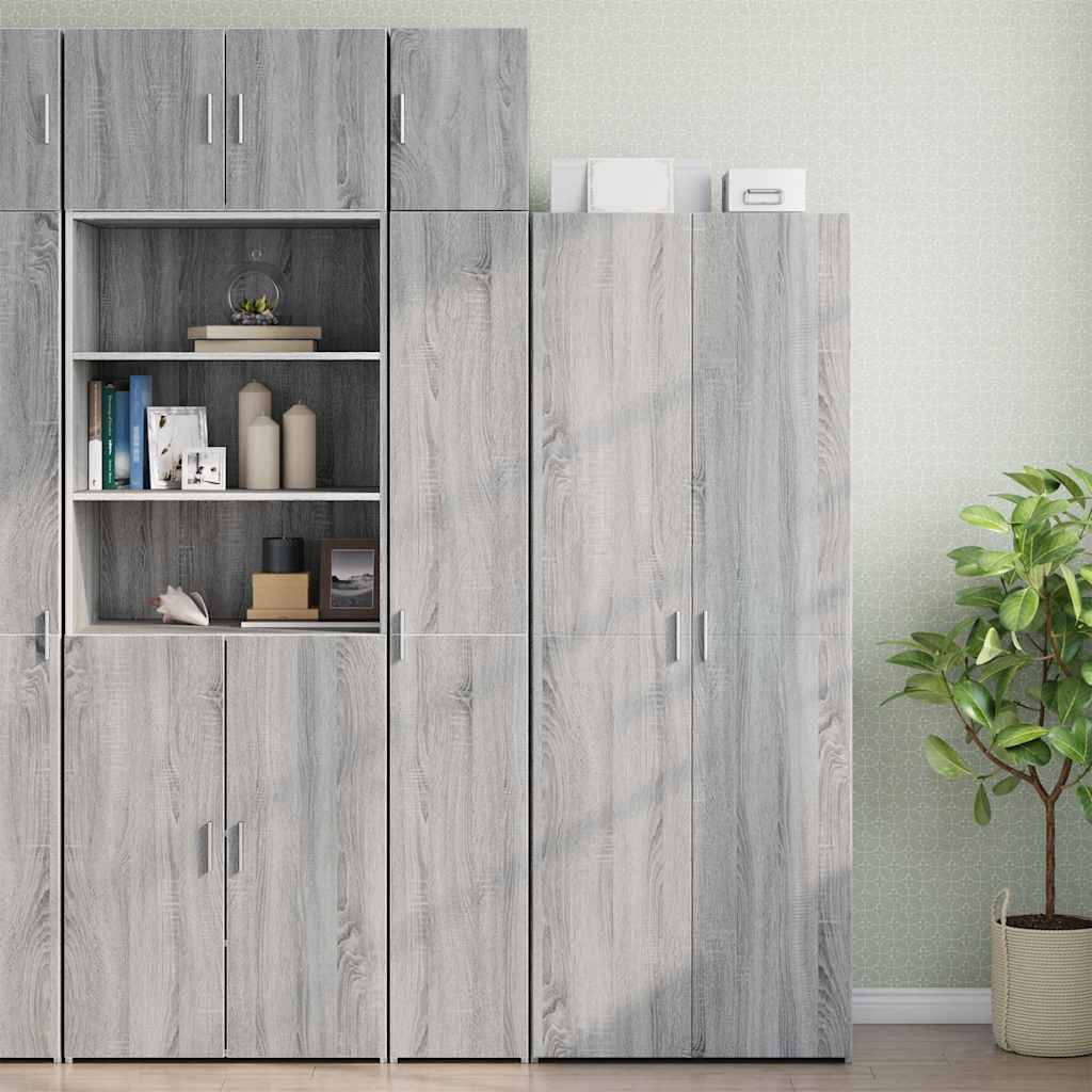 skab 30x42,5x225 cm smalt konstrueret træ grå sonoma-eg