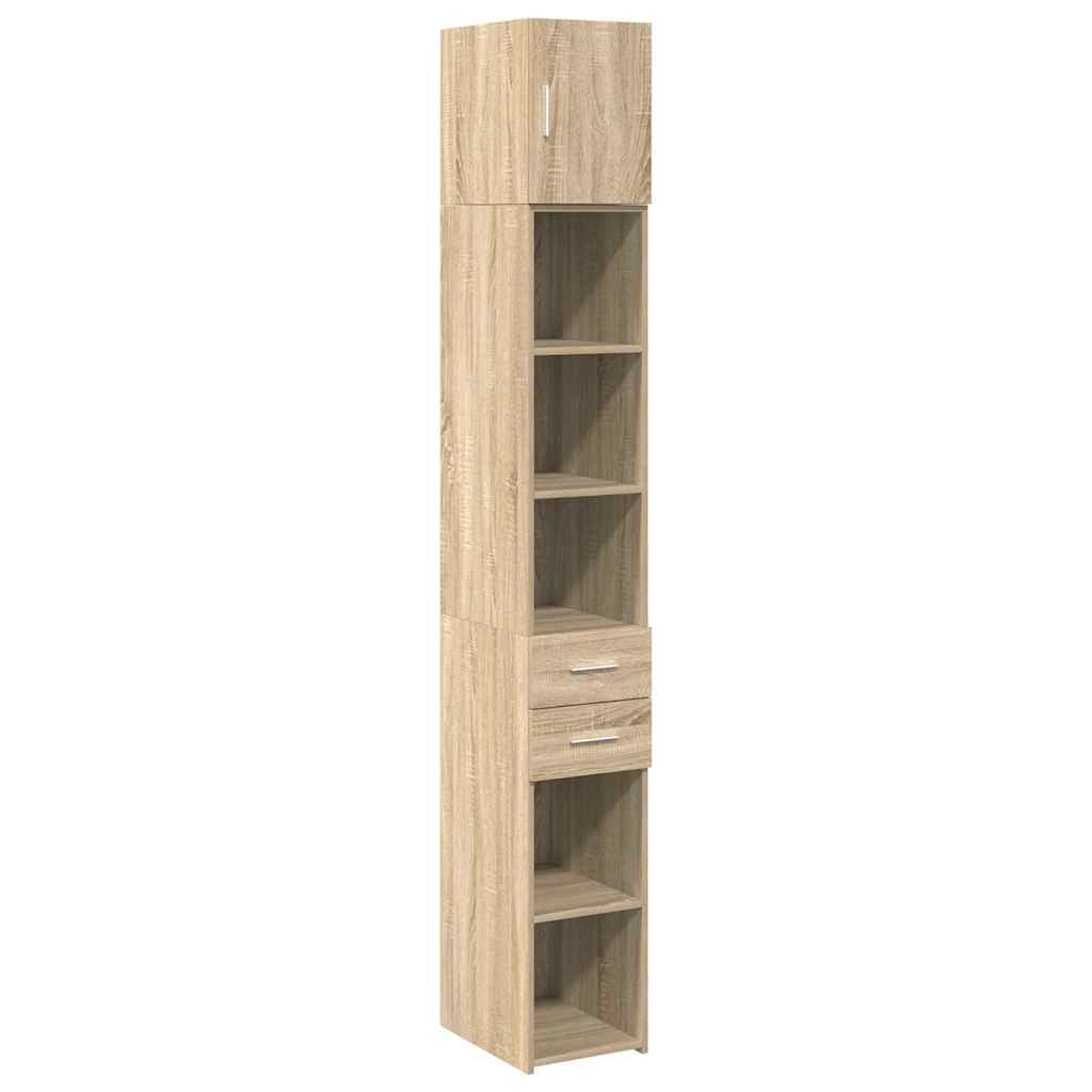 skab 30x42,5x225 cm smalt konstrueret træ sonoma-eg