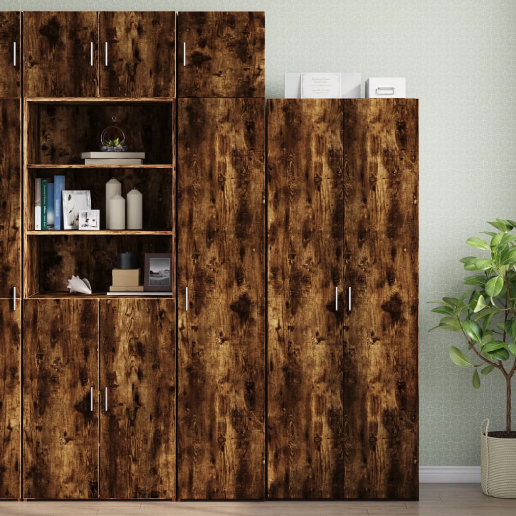 skab 40x42,5x225 cm smalt konstrueret træ røget egetræsfarve