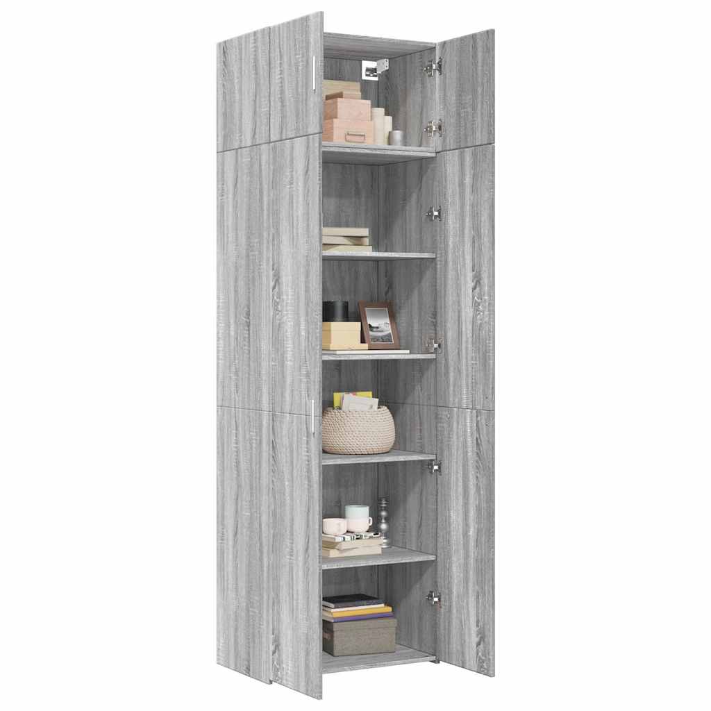 skab 70x42,5x225 cm konstrueret træ grå sonoma-eg