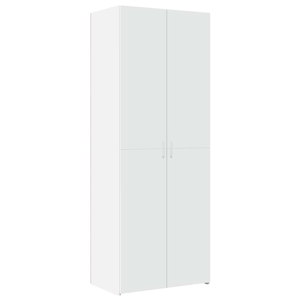 opbevaringsskab 70x42,5x225 cm konstrueret træ hvid